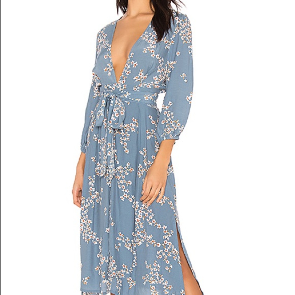 FAITHFULL THE BRAND blue floral dress